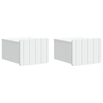 vidaXL Cabinet de chevet mural 2 pc Blanc 33 x 34 5 x 24 cm