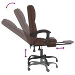 vidaXL Fauteuil de massage inclinable de bureau Marron Similicuir