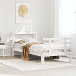 vidaXL Cadre de lit avec tête de lit sans matelas blanc 90x200 cm
