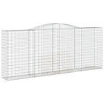 vidaXL Paniers à gabions arqués 2 Pièces 400x50x160/180 cm fer galvanisé
