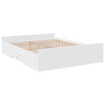 vidaXL Cadre de lit avec tiroirs blanc 140x200 cm bois d'ingénierie