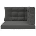 vidaXL Coussin de canapé d'extérieur 3 Pièces Anthracite Polyester