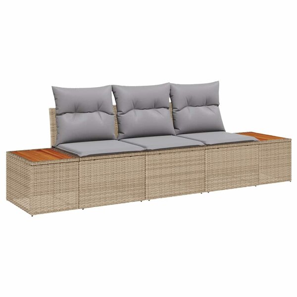 vidaXL Ensemble de canapé de jardin 3 Pièces beige et gris clair