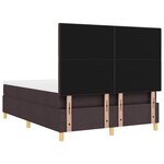 vidaXL Lit à ressorts avec matelas Marron foncé 160 x 200 cm tissu