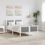 vidaXL Cadre de lit avec tête de lit Gris clair 120 x 190 cm tissu