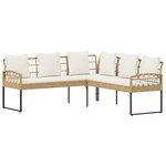 vidaXL Ensemble de canapé de jardin avec coussin 2 Pièces Naturel