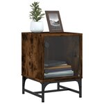 vidaXL Tables de chevet et portes vitrées 2 Pièces chêne fumé 35x37x50 cm