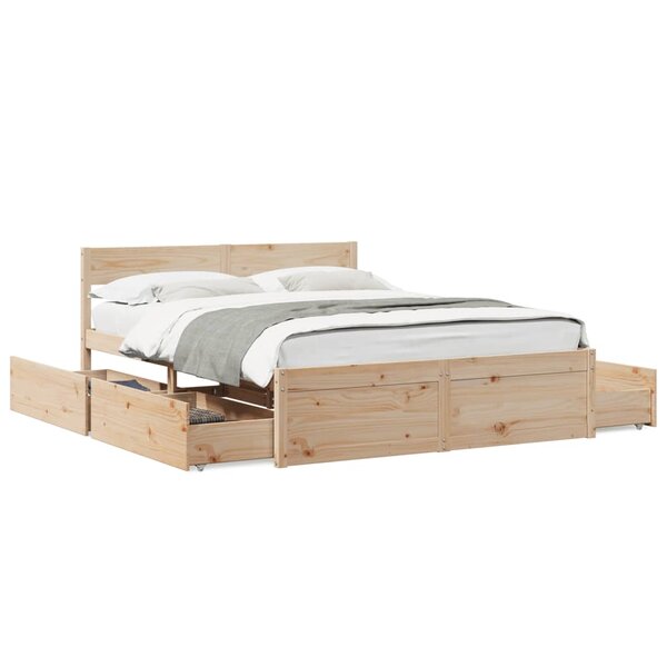 vidaXL Cadre de lit sans matelas 140x200 cm bois massif de pin