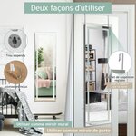 Miroir mural led miroir pleine longueur lumineux à 3 couleurs cadre en mdf 120 x 37cm blanc 20_0006878