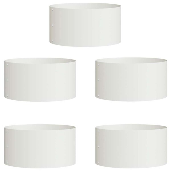 vidaXL Anneau de jardinière 5 Pièces Blanc 40 x 40 x 20 cm