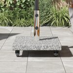 vidaXL Base de parasol sur roues pour poteaux Ø38/48mm Granit gris 30 kg Carré