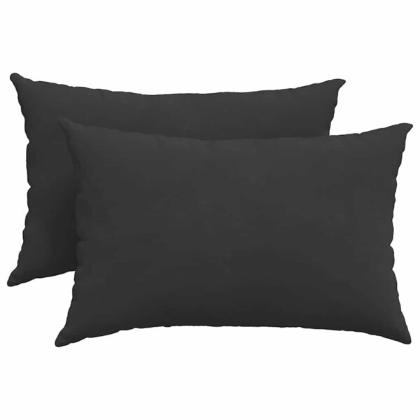 vidaXL Coussins de canapé 2 Pièces Noir 60 x 40 cm tissu
