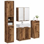 vidaXL Ensemble de mobilier de salle de bain 4 Pièces Bois ancien