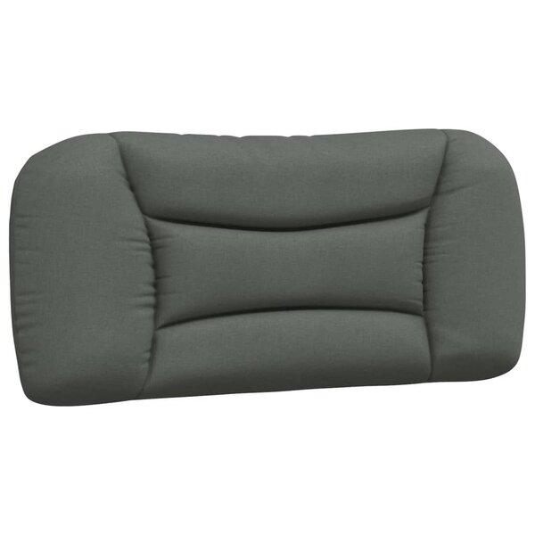 vidaXL Coussin de tête de lit Hvar gris foncé 90 cm tissu