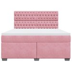vidaXL Sommier à lattes de lit avec matelas Rose 180x200 cm Velours