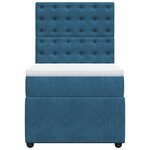 vidaXL Sommier à lattes de lit avec matelas bleu 100x200 cm