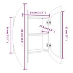 vidaXL Armoire de salle de bain miroir rond et LED Chêne 54x54x17 5 cm