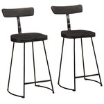 vidaXL Tabourets de bar lot de 2 noir 49x43x88 cm bois manguier massif