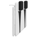 vidaXL Coussin de tête de lit Viana blanc et noir 140 cm similicuir