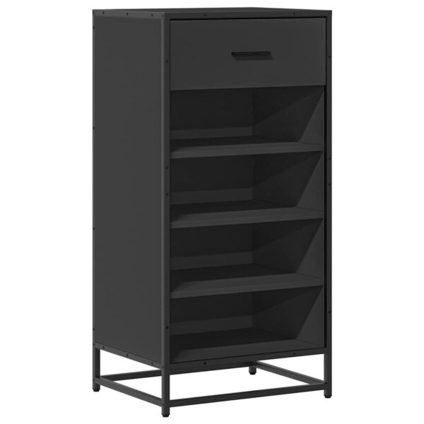 vidaXL Étagère à chaussures noir 48x38x97 5 cm bois d'ingénierie