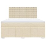 vidaXL Sommier à lattes de lit avec matelas Crème 180x200 cm Tissu