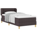 vidaXL Lit à ressorts avec matelas Marron foncé 80 x 200 cm tissu