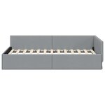vidaXL Cadre de lit d'angle Gris clair 90 cm x 200 cm Velours