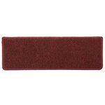 vidaXL Tapis d'escalier 15 pièces 65 x 21 x 4 cm Bordeaux Bordure rectangulaire