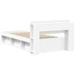 vidaXL Cadre de lit avec rangement Blanc 90 x 190 cm Bois d'ingénierie