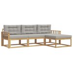 vidaXL Ensemble de canapés d'extérieur 4 pc Blanc et gris clair