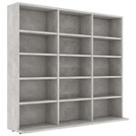 vidaXL Armoire à CD Gris béton 100x23x89 5 cm Bois d’ingénierie