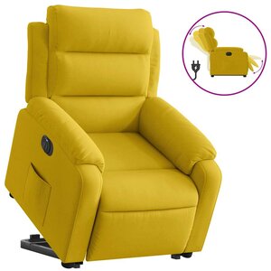 vidaXL Fauteuil inclinable électrique jaune Velours