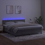 vidaXL Sommier à lattes de lit avec matelas LED Gris clair 180x200 cm