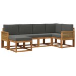 vidaXL Ensemble de canapés d'extérieur 6 pc Naturel et Anthracite