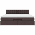 VidaXL Cadre de lit ottoman avec matelas marron foncé 160x200 cm tissu