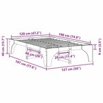 vidaXL Cadre de lit Marron 120 x 190 cm Pin massif