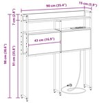 vidaXL Tête de lit de rangement Chêne fumé 90 cm Bois d'ingénierie