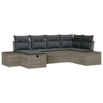 vidaXL Ensemble de canapé de jardin avec coussin 6 Pièces Gris Poly rotin