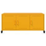 vidaXL Meuble TV jaune moutarde 100 5x39x43 5 cm acier