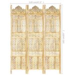 vidaXL Cloison de séparation 3 panneaux 120x165 cm Bois de manguier