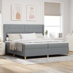 vidaXL Lit à ressorts avec matelas Gris clair 200 x 200 cm tissu