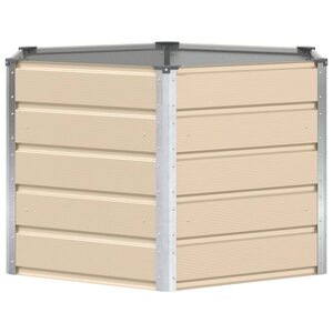 vidaXL Jardinière Ivoire 129 x 129 x 75 cm Acier