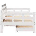 vidaXL Lit de jour et tiroirs sans matelas blanc 90x200 cm bois massif