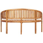 vidaXL Banc de jardin en forme de banane 151 cm Teck solide