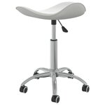 Chaise fauteuil siège de bureau informatique étude similicuir blanc 02_0023987