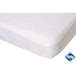 Drap housse + Alese Uni -oeko-Tex - Blanc/Nude - 60 x 120 cm