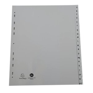Intercalaires Imprimés Alphabétiques Pp Recyclé Gris - Az 20 Positions - A4 Maxi - Gris - Exacompta