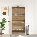 vidaXL Armoire à Chaussures Chêne Artisanal Bois d'Ingénierie
