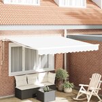 vidaXL Auvent rétractable manuel Blanc 350x250 cm
