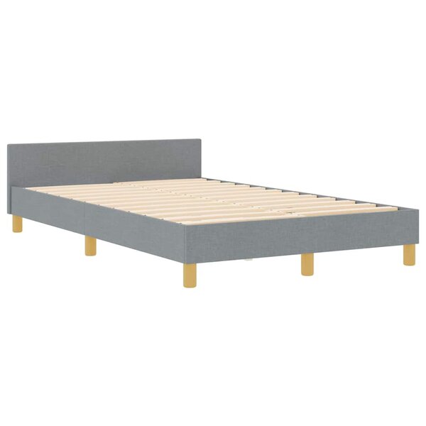 Cadre de lit en tissu gris clair vidaXL 120x190 cm